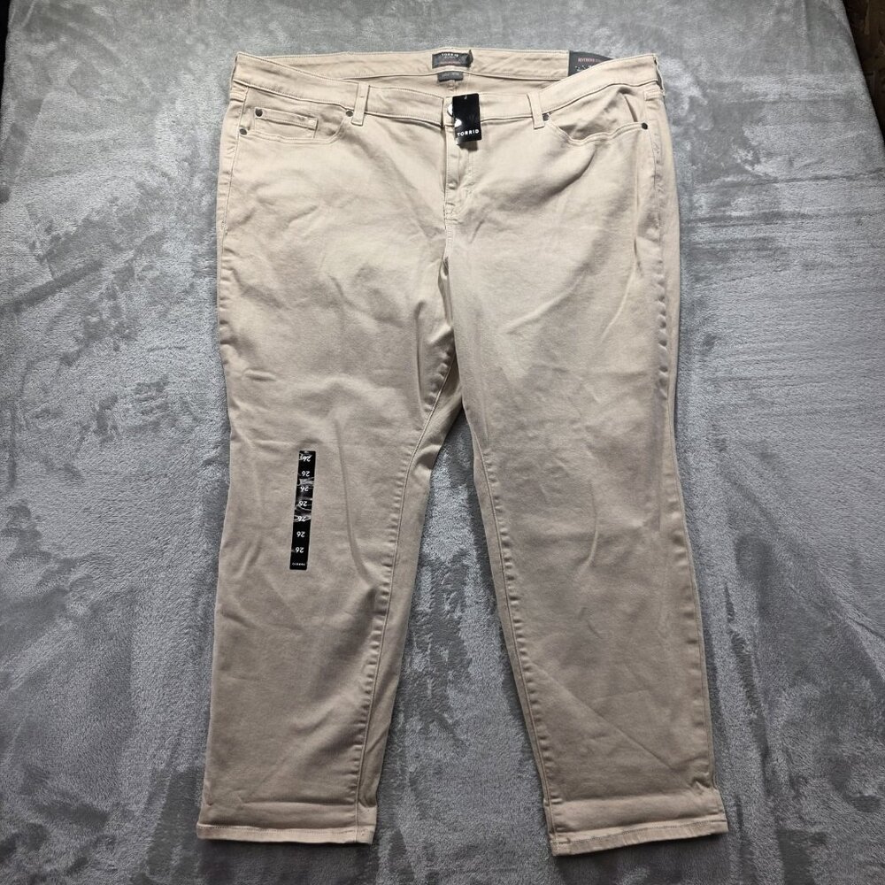 Torrid Boyfriend Straight Vintage Stretch Tan Jeans Size 26R Khaki Beige NWT